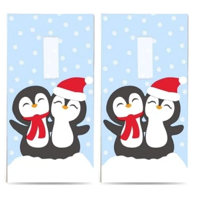 Imagen de Paquete de 20 pañuelos individuales con diseño pingüinos navideños. 2 paquetes 10 impresos como regalo.