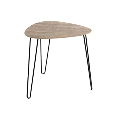 Imagen de HAKU Möbel Mesa auxiliar roble, negro, MDF, metal Dim.: AN 48 cm x AL P cm, Estilo: Moderno