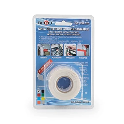 Imagen de TARGET Cinta de Silicona Selladora Autovulcanizable Tuberías Automoción Mangueras Cableado 3 Metros x 25 Milímetros (BLANCO)