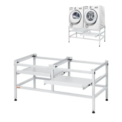 Imagen de VEVOR Soporte para Lavadora de 1230x635 mm Pedestal Acero al Carbono Capacidad Carga 267kg Base y Secadora con Bandejas Dobles Levantar Lavadoras