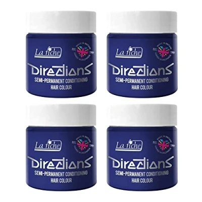 Imagen de 4 x La Riche Directions Semi Permanent Hair Color Bote de 100 ml (Neon Blue)