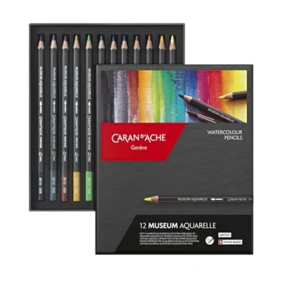 Imagen de Caran D&#039;Ache Museum Aquarelle Lápices acuarela suaves de calidad extrafina, 12 unidades, multicolor