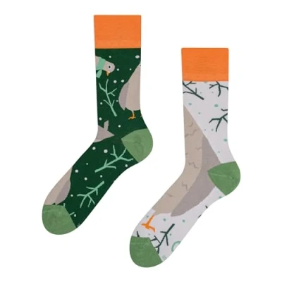 Imagen de Dedoles Calcetines Unisex Hombre Mujer y Niños Algodón muchos diseños divertidos diferente izquierda derecha, color: Verde, diseño: Paloma, tamaño: 35 38