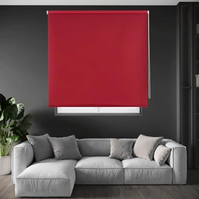 Imagen de Blindecor Draco Estor enrollable opaco liso Rojo burdeos, 120 x 230 cm (Ancho por Alto). Tamaño de la Tela 117 225 cm. Estores térmicos blackout