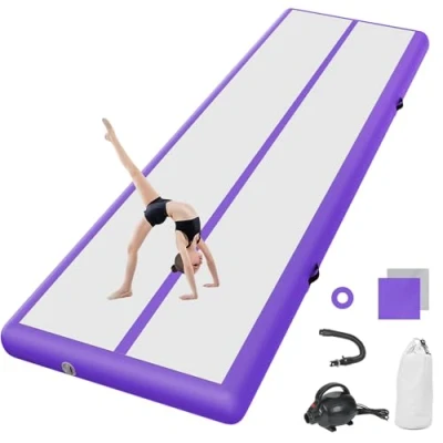 Imagen de Colchoneta de aire 10/20 cm alto, longitud 3 a 12 metros hinchable para gimnasia y acrobacias con bomba incluida, azul, 600*100*20cm