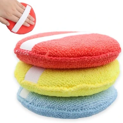 Imagen de 3 Piezas Esponja Pulir Coche,Aplicadoras de Cera Coches para Coche en Microfibra Lacas,Limpiadores Pintura,Autopulido y Sellado Lacas Limpieza Magic Car Pad,Reutilizable Lavable