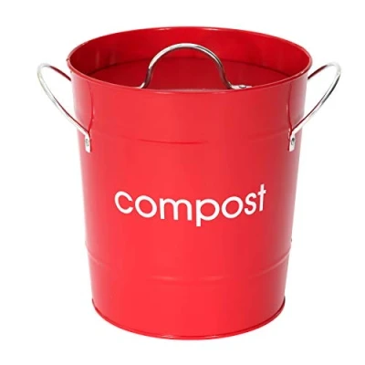 Imagen de Premier Housewares Cubo para compost, color rojo