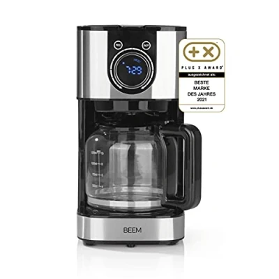 Imagen de BEEM FRESH AROMA SWITCH cafetera de filtro vidrio acero inoxidable jarra 1,25 l elegante rueda control temporizador 24 horas 800 W para 4 8 tazas