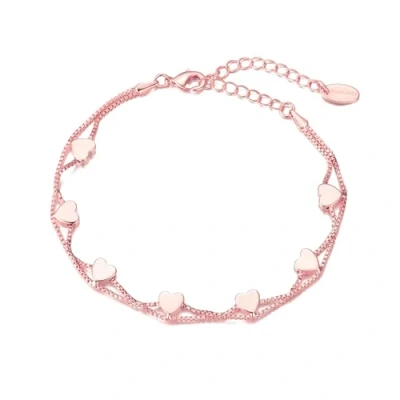 Imagen de Philip Jones Pulsera de corazón chapada en oro rosa
