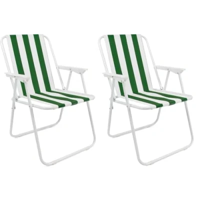 Imagen de ARBUTUS Silla de Playa Plegable con Reposabrazos portátil para Camping Ocio al Aire Libre Exterior 74X52X38CM (2, Verde)