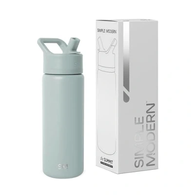 Imagen de Simple Modern Botella de Agua con Pajita Termo Acero Inoxidable Aislado para Desportes Gimnasio Summit Colección 530ml Sea Glass Sage