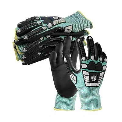 Imagen de NITREX 295RP 5 pares de guantes seguridad trabajo con protección contra impactos, Tecnología NitreGuard® · NitreGrip®, revestimiento palma nitrilo arenoso, resistentes a