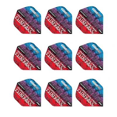 Imagen de RED DRAGON Hardcore Peter Wright Snakebite Multi Snakeskin vuelos de dardos rojos 3 juegos por paquete (9 en total)