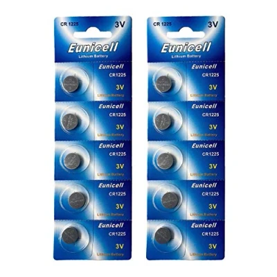 Imagen de Eunicell Pilas de botón litio, CR1225, 3 V, 48 mAh, 2 tabletas 5 pilas, 10 unidades