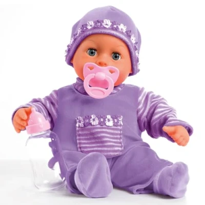 Imagen de Bayer Design 93826AF Muñeca, Habla 24 Sonidos de bebé, con Chupete, biberón, Cuerpo blandito, 38cm