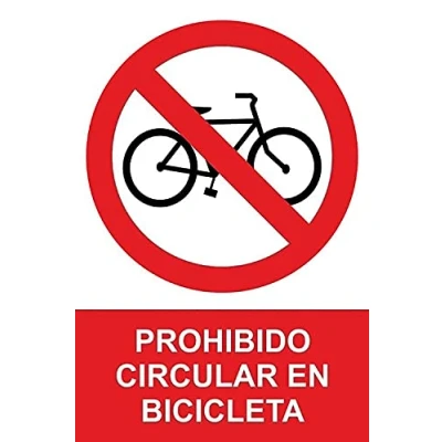 Imagen de Becral® Señal PROHIBIDO BICICLETAS PVC 0,7mm 210X300mm prohibición (ref.RD40043)