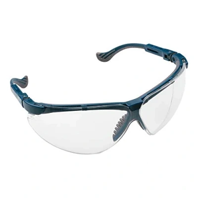Imagen de Honeywell 1010950 XC Gafas de seguridad, montura azul, lente policarbonato transparente, revestimiento antiniebla antiarañazos, patillas ajustables, inserto RX , canales ventilación (1 pieza)