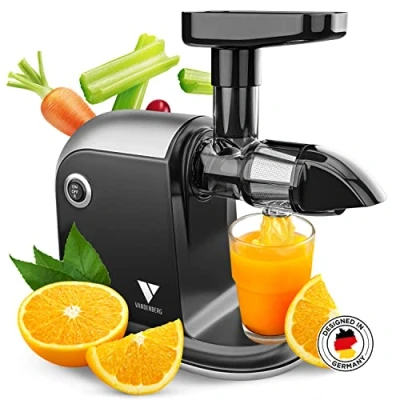 Imagen de Vandenberg [EL ORIGINAL] Slow Juicer Exprimidor de verduras y frutas [150 W] eléctrico con función inversa que ahorra vitaminas incluye cepillo limpieza Sin BPA