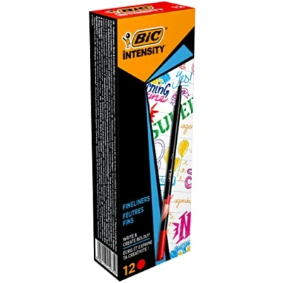 Imagen de BIC Intensity Fine rotuladores punta fina (0,8 mm) Rojo, Caja de 12 unidades