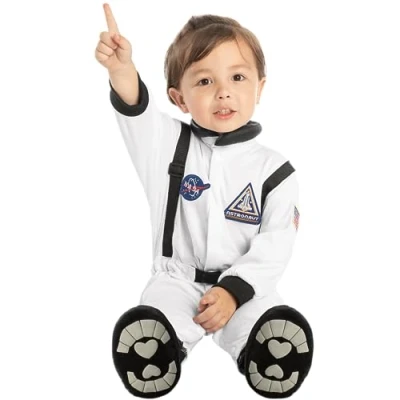 Imagen de Spooktacular Creations Disfraz de Astronauta Piloto la NASA para Bebé, Halloween Truco o trato, fiestas disfraces del espacio 12 18 meses