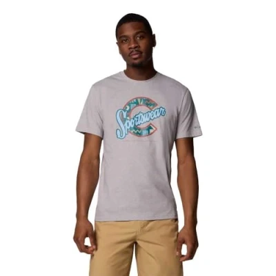 Imagen de Columbia Rapid RIDGE Graphic TEE Camiseta estampada, Hombre, Talla: Large, Grey heather