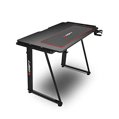 Imagen de Mesa gaming Drift DRDZ75, Acabado en fibra de carbono, Alfombrilla lavable, 113 x 60 75 cm, Negro