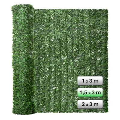 Imagen de LOLAhome Seto Artificial Verde de 1,5x3 m 1 Unidad Alta Ocultación, con Tratamiento UV, Realista y Natural, No inflamable, Transpirable para Jardín, Balcón, Ático, Terraza o Piscina