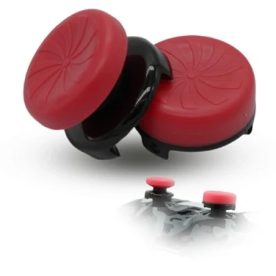 Imagen de MatoSan® 2 mandos elevados 7 mm y 11 tapas de precisión Grip Aim Assist PS5 PS4 Controller Accesorios Sticks joystick Stick cabezales (rojo)
