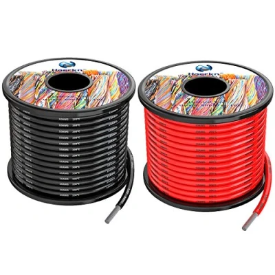 Imagen de 5.3mm² Cable Alambres eléctricos de silicona 2x8Metros 10awg cobre estañado trenzado sin oxígeno Resistencia a altas temperaturas