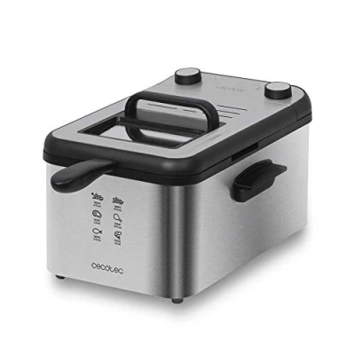 Imagen de Cecotec freidora Eléctrica CleanFry 3000 Full INOX. de 3 litros, Filtro OilCleaner, 2400 W, cubeta, cestillo freír, Aptos para lavavajillas, 30 Minutos y cubeta Acero