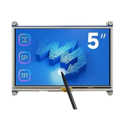 Imagen de Waveshare 5 Inch Display for Raspberry Pi 4 Resistive Touchscreen 800x480 High Resolution HDMI LCD Monitor Compatible All Raspbian/Ubuntu/Kali/Retropie Drivers Provided