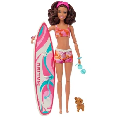 Imagen de Barbie con Tabla de Surf Muñeca Accesorios Juguete, +3 años (Mattel HPL69)