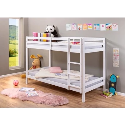 Imagen de Inter Link Litera Cama elevada juvenil infantil Pino macizo Blanco Sin somier 90 x 200 cm Small Cloud