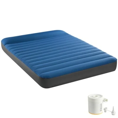 Imagen de Intex, Colchón Hinchable Doble, Camping Mattress, 137x191 cm, Fiber Tech, Material TPU, Ligero, cómodo, Estable y Firme, Hinchador eléctrico Incluido, Cama Inflable, Colchones inflables (64012)