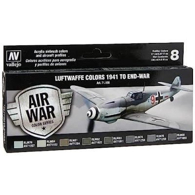 Imagen de Vallejo 71166 Model Air Colores Acrílicos, Luftwaffe Colors 1941 to end war, 18 ml, 8 uds