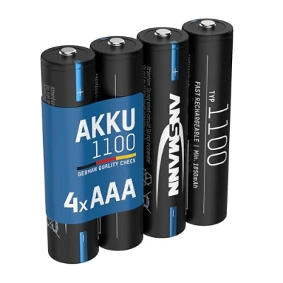 Imagen de ANSMANN Batería AAA 1100 mAh NiMH 1,2 V Micro Pilas Recargables, Alta Capacidad, Ideal para Altas Necesidades de energía como vehículos teledirigidos, micrófono, Instrumentos electrónicos (4