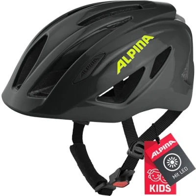 Imagen de ALPINA Pico Flash Casco de Ciclismo, Unisex Niños, Black Neon Gloss, 50 55