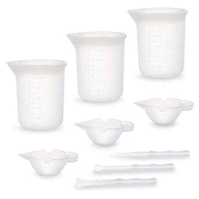 Imagen de Zocipro 9Pcs Vaso Silicona Resina de Mezcla, 3Pcs 100ml Moldes with 3 Varilla para Agitar, 10ml Medidor, Epoxi Manualidades Bricolaje