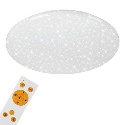 Imagen de BRILONER Leuchten Lámpara de techo LED, diseño estrella, regulable, control remoto, función luz nocturna, incluye temperatura color (3,000 6,500 Kelvin), 56 cm diámetro, 50 W