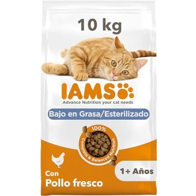 Imagen de IAMS Alimento seco para gatos esterilizados comida seca adultos de más 1 año con pollo fresco, 10 kg
