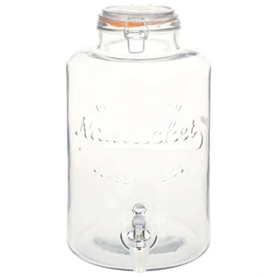 Imagen de vidaXL Dispensador de Agua XXL con Grifo Vidrio Transparente Accesorios Cocina Comedor Recipientes Conservación Bebidas Alimentación Zumos 8 L