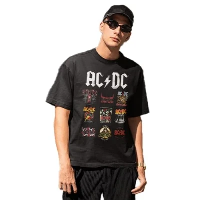 Imagen de AC/DC MEACDCRTS033 Camisetas, Negro, S para Hombre