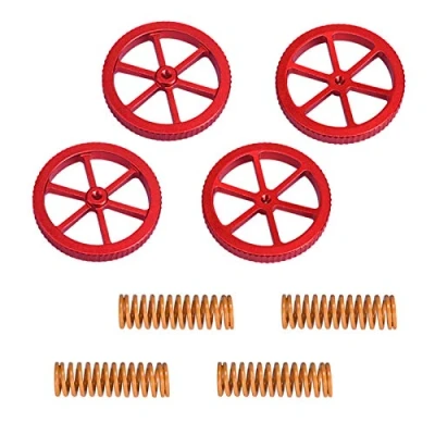Imagen de TUZUK Tuerca de nivelación manual aluminio mejorada 4 piezas con resortes matriz cama caliente para Ender 3/3 Pro / 3 V2, 5/5 Plus/Pro, CR 10, CR10S/10S Pro, 20 Impresora 3D