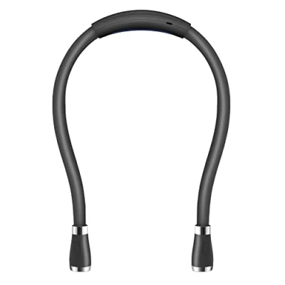 Imagen de SingHong lámpara USB Recargable para lectura Libro de cama, 4 bombillas LED luminosidad ajustable, manos libres Jogging nocturno O reparación (Negro)