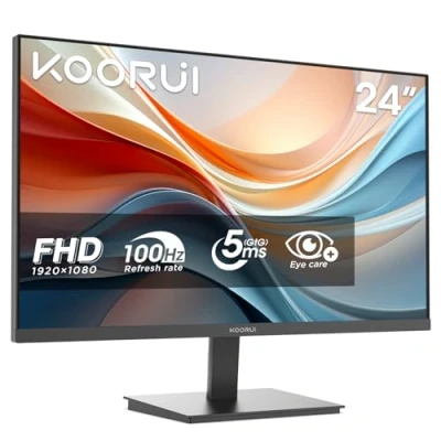 Imagen de KOORUI E2412F Monitor 24 Pulgadas, FHD 1920 x 1080 100Hz PC Monitor, Adaptive Sync VGA HDMI 1.4, Eye Care, 5 a 15 Inclinable, VESA 100 100mm
