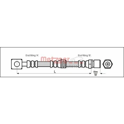 Imagen de METZGER 4112814 Latiguillos de Freno 390 OPEL: Vectra B Berlina