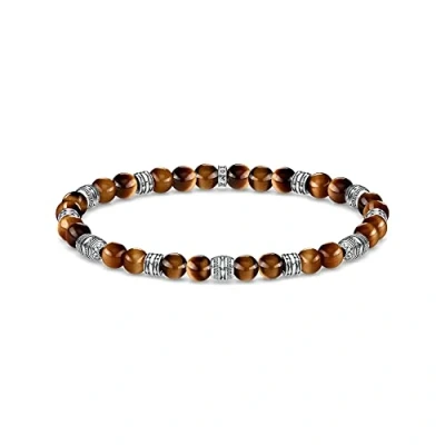 Imagen de THOMAS SABO Pulsera unisex de Plata ley 925 con ojo tigre, ennegrecido, A1923 826 2, 17 cm, Gema ley, No es una piedra preciosa