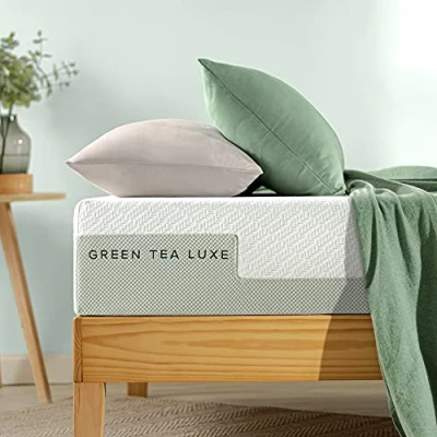 Imagen de Zinus Green Tea Luxe Colchones Memoria gomaespuma Tela Espuma viscoelástica, Blanco, 140 x 200 cm