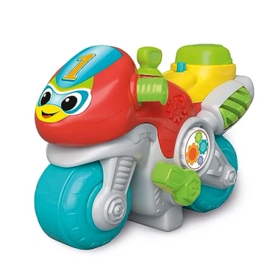 Imagen de Clementoni Marcial Moto Mundial Bebé interactiva, con Botones Interactivos y Educativos para Aprender Letras Números, a Partir de 10 Meses, Juguete en Español (61386)