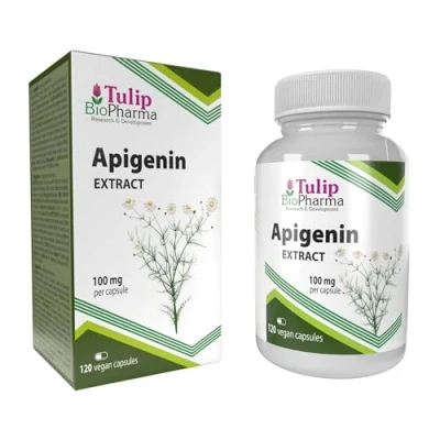 Imagen de Apigenina 100mg 120 Cápsulas, Certificado de Análisis AGROLAB Alemania, Alta Potencia, Libre Gluten y OGM